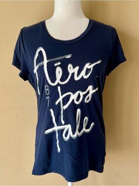 Aeropostale XL 87 Navy Blue White Shirt Top Tee
